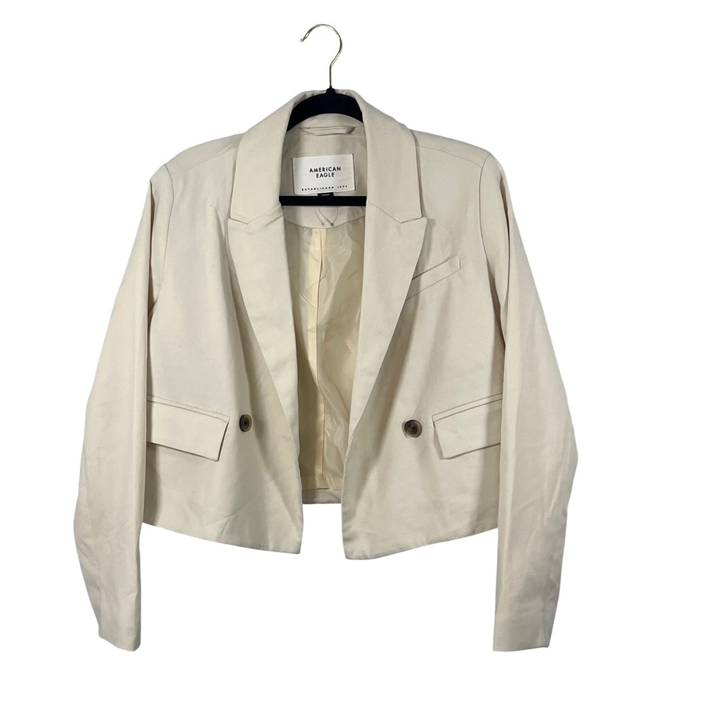 Cropped Cream Blazer S American Eagle Preppy Cottagecore Boho Chic Effortless‎